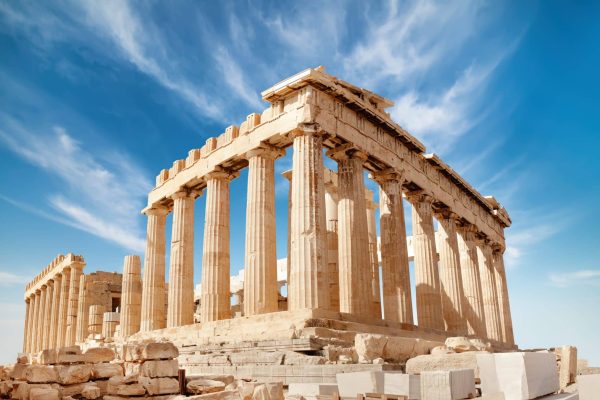 Parthenon,Temple,On,A,Bright,Day.,Acropolis,In,Athens,,Greece,