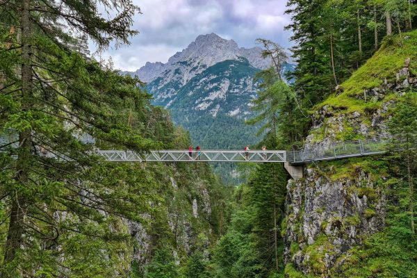 Leutasch,,Austria,-,Jul,25,,2020:,Panoramic,Bridge,Over,The